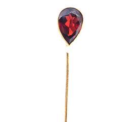 Antique 14K Almandine Garnet Stick Pin w/Pearl