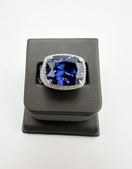 925 Bella Luce Blue And White Cubic Zirconia Sterling Silver Ring Size 5