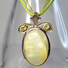 Vintage Prehnite Peridot Statement Pendant 925 Sterling Silver Large Boho 25g