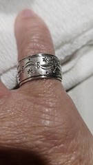 Vintage Signed Uncas Sterling Silver Celestial Moon And Star Ring