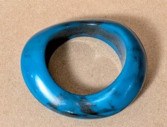 Vintage Chunky Turquoise Smokey Color Acrylic Bracelet