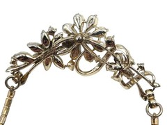 Vintage Corocraft Necklace Rhinestone Flowers Pastel Floral Signed Jewelry