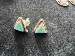 Lot 8 Vintage Sterling Silver Turquoise Onyx , etc Studs & Small Earrings