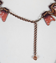 Vintage Renoir Matisse Enameled Copper Mid-century Modern Stylized Necklace