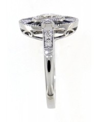 Vintage Style Art Deco Lab Created Diamond Wedding Ring In 14k White Gold Finish