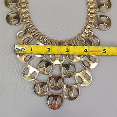 Vintage Waterfall Necklace Gold Tone Book Chain 15.5″