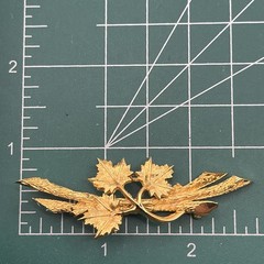 Vintage Boucher Signed and Number Gold Tone Brooch 2.5 inches long 1950s READ