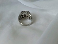 Sterling Silver 925 Moonstone Amethyst Ring Ornate Sz 9.75