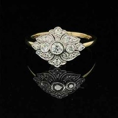 Art Deco Vintage Style Round Lab Created Diamond 925 Silver Women’s Wedding Ring