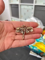 Vintage Art Nouveau Style Fairy Nymph Pendant Brooch Shawl Pin Jewelry Gift