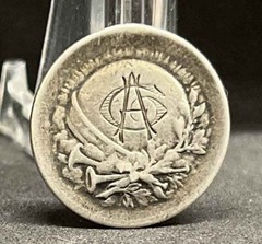 France 1920´ Art Nouveau Beauty lady and monogram design silver medal