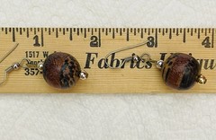 VTG EXOTIC WOOD BEAD EARRINGS TRIBAL DANGLE NATURAL GRAIN DESIGNS LIGHTWEIGHT