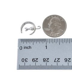Estate Sterling Silver 925 Cat Moon Pendant