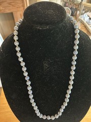 Baby Blue Silk Covered Bead Necklace