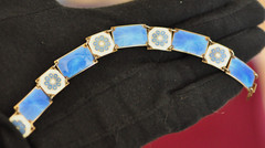 STUNNING! David Andersen Norway Sterling Silver Guilloché Enamel Bracelet @ $465