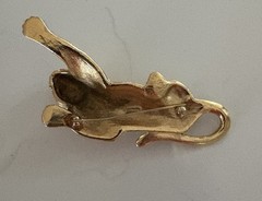 Vintage Trifari Tiger Brooch Pin ~ Signed 3.25″
