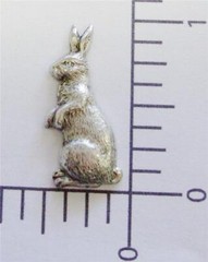 42154 3 Pc.- Matte Silver Oxidized Rabbit Brass Jewelry Finding