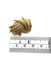 Monet Mirador Demi Parure Gold XL Brooch Pin Post Pierced Earrings Set Vintage