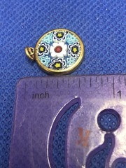 VINTAGE MURANO GOLD TONE MILLEFIORI MULTICOLORED PENDANT CHARM