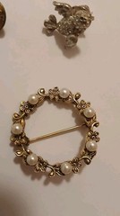 Vintage Lot 11 Brooches Pins 1940s-1950s Flower, Birds, Butterfly, Circle, Cross