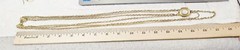 Vtg Goldtone 3 strands Link Chain Choker Necklace w/ Moonstone 28in-S91-READ