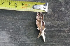 Vintage Solid 14kt Yellow Gold & Chrysoprase Enameled Owl Brooch / Pin – 8.6g.