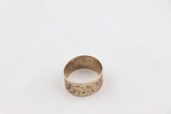Victorian 10K rose gold BAND ring Wide Leaf Leaves Flowers Vines 3.1 g sz 7