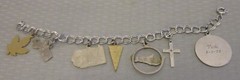 vintage Sterling Silver Enamel State Map Charm Bracelet Souvenir PA MA 7P