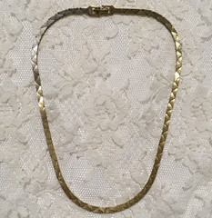 Vintage Monet Chain Necklace Gold tone High Collar Style Minimalist Statement