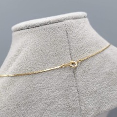Vintage Station Black Bead Necklace Gold tone Chain Long 30″