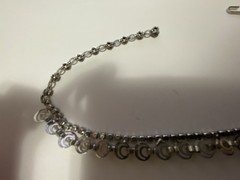 Vintage Rhinestone Choker 12-15.5 Inches Art Deco Style Silver Tone Adjustable