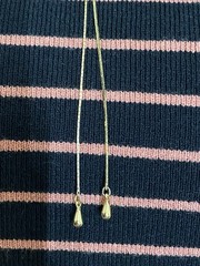 Vintage Zipper Lariat Gold Tone Necklace Adjustable
