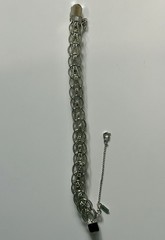 Vintage Monet Silver HEART Double Link Charm BRACELET – 8” – NEW + UNWORN!