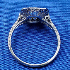 Original EARTH MINED DIAMOND Deco PLATINUM Engagement Ring Vintage Solitaire 5
