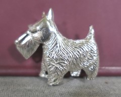 Vintage Silver Metal Alloy Scottie Dog Jewelry Pin Brooch 1.5″ L x 1.5″ H