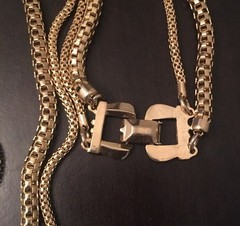 Gold Tone Collar Double Chain -21 “