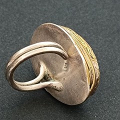Artisan Ring Massive OOAK Chunky Vintage Bold Unique Statement Natural Stone VTG