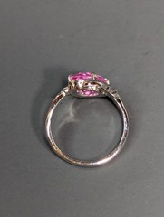 Vintage Clark & Coombs Sterling Silver Pink Topaz Ring Size 5.75