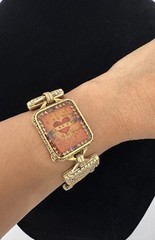 MAXIMAL ART John AMOUR Gold Tone Mesh Panel Bracelet Vintage 1990’s Romantic