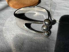 Modernist Norway Anna Greta Eker AGE Sterling Silver jester bracelet bangle