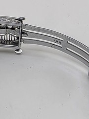 Antique Art Deco Rhodium Plated Filigree Bracelet JHP John Peckman Purple Stone
