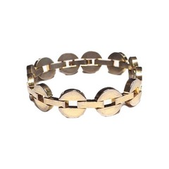 Vintage Gold Tone Chunky Open Center Round Link Chain Bracelet Retro Costume GUC