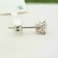 14K Round Cut Diamond Stud Earrings-WhiteGold-Classic Style-0.66CT-Vintage