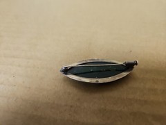 Antique Oval Rose & Green Gem 800 Silver Brooch Pin *SEE PICS*