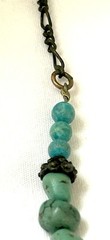 Vintage Handmade Turquoise Bead And Pendant Necklace Adjustable Length