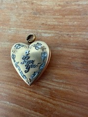 Vintage 1/20 14k Gold-Filled Heart Locket with I Love You