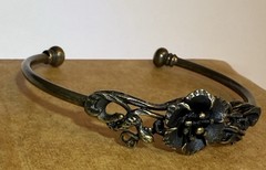 Floral Bracelet Copper 3D Design Brass & Copper Charming Vintage Look Fashion