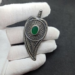 Bezalel Filigree Israeli Brooch Pendant Silver Pin Vintage Jerusalem Mid Century