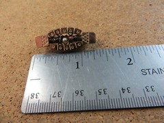 Antique Victorian Etched Yellow Gold Filled Red Garnet Seed Pearl Small Pin #306