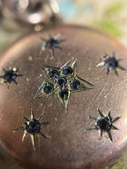 Vintage Gold Filled & Rhinestone Star Locket Necklace Pendant V1896